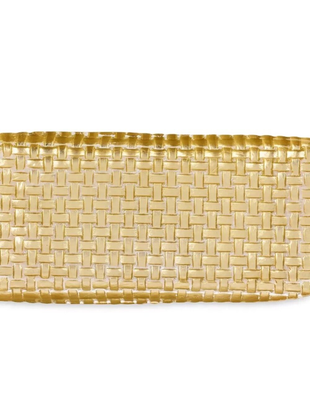VIETRI Rufolo Glass Gold Basketweave Large Rectangular Tray - New
